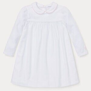 Ralph Lauren Velour Pink Polka Dots Baby Dress